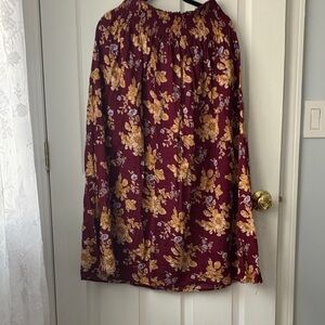 NATURAL LIFE Burgundy Floral classic Skirt